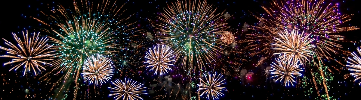 Low noise fireworks page banner